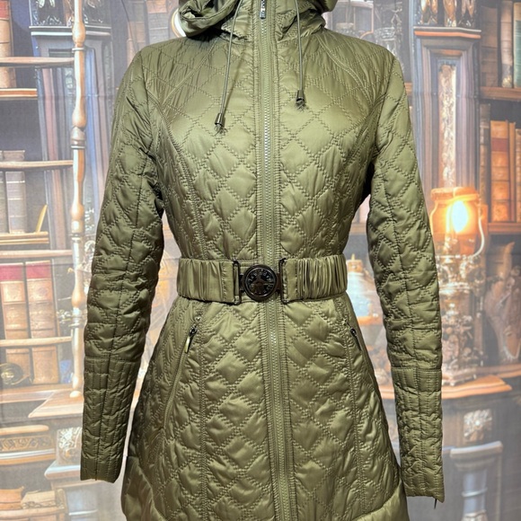 Laundry By Shelli Segal Quilted Hunter Green Puffer Coat‎ - Picture 7 of 10
